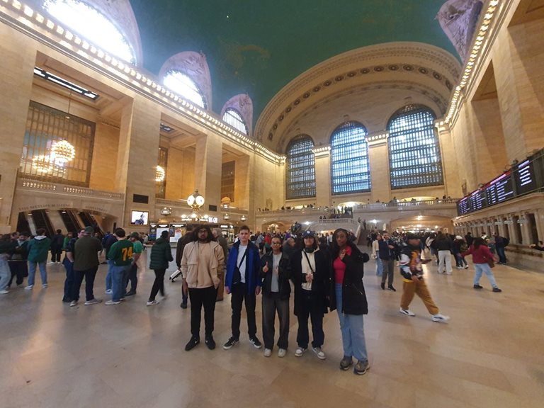 Students in Grand Central Station